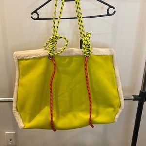 Topshop felt and faux fur shopper